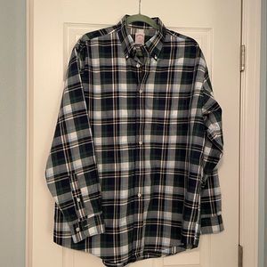 Brooks Brothers L Original Polo Shirt in Green and Blue Plaid